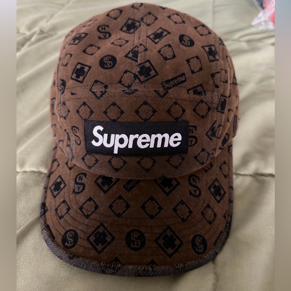 Supreme Brown Patterned Hat - image 1
